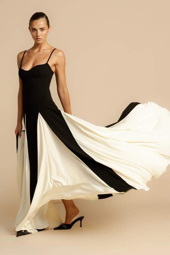 Serenity Color Block Maxi Slip Dress